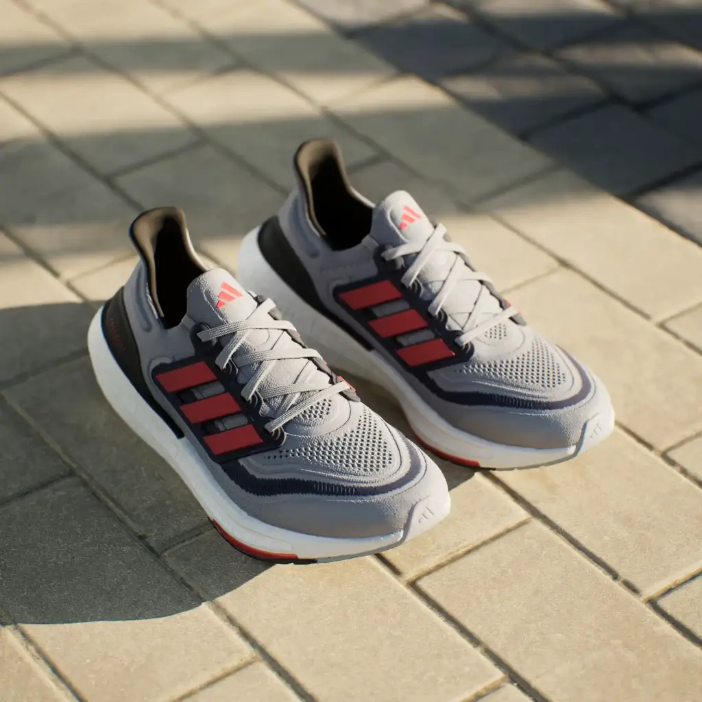 Giày Adidas Ultraboost Light - IE3332 Xám Bạc (Halo Silver / Solar Red / Dark Blue)